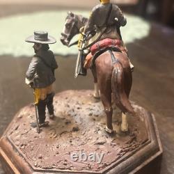 Two American Civil War Confederate Soldiers Miniature With Horse Hand Painted