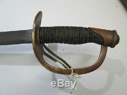 US CIVIL WAR CAVALRY SWORD WITH no SCABBARD DATED 1862 AMES MAKERS MARK #L41