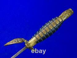 US Civil War Antique 19 Century Engraved Eagle Head Officer's Sword with Scabbard