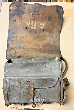 US Civil War Authentic Ammunition Pouch- Leather/Brass