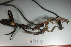 US Civil War Era M1859 Cavalry Bit Original Reins Texas Star Rosettes on Bridle