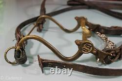 US Civil War Era M1859 Cavalry Bit Original Reins Texas Star Rosettes on Bridle