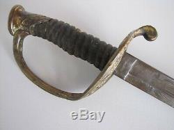 US Civil War Model 1850 Foot Officers Sword Etched Blade