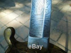 US Civil War Model 1859 USMC Sword W. H. Horstmann Engraved Sword