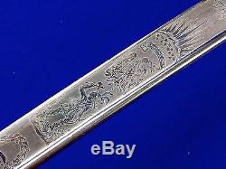 US Post Civil War Model 1833 Militia City Troops Engraved Dragoon Saber Sword