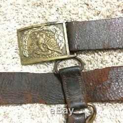 US civil war enlisted cavalry belt with buckle and partial sword straps