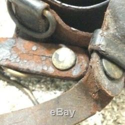 US civil war enlisted cavalry belt with buckle and partial sword straps