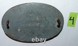 U. S. Brass Plate, W. H. Smith, Brooklyn, Dug, Estate. 3 3/8 By 2 1/8, 2 Loops