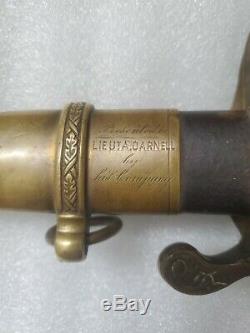 U. S. CIVIL War Officer Presentation Calvary Sword And Scabbard Blade Etching