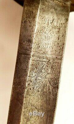 U. S. CIVIL War Officer Presentation Calvary Sword And Scabbard Blade Etching