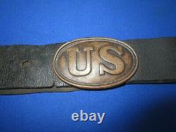 U. S. Civil War Enlisted Man's Leather Waist Belt with U. S. Oval Buckle