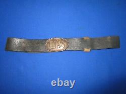 U. S. Civil War Enlisted Man's Leather Waist Belt with U. S. Oval Buckle