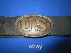 U. S. Civil War Enlisted Man's Leather Waist Belt with U. S. Oval Buckle