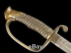 U. S. Civil War Foot Officer Sword M1850 C. Roby Maker VN Bright, Frost Engraving