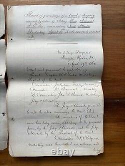 U. S. NAVY CIVIL WAR MANUSCRIPT SHIP COLLISION 1864 CHESAPEAKE BAY VIRGINIA Naval