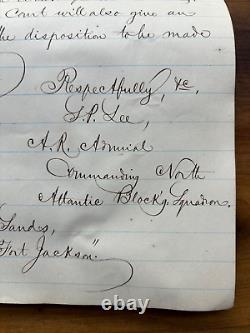 U. S. NAVY CIVIL WAR MANUSCRIPT SHIP COLLISION 1864 CHESAPEAKE BAY VIRGINIA Naval