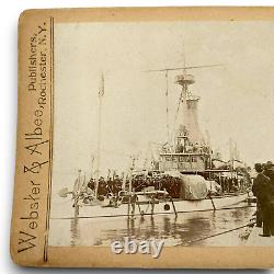 Union Navy Stereoview USS Miantonomah Commission Day Iron Clad September 1865