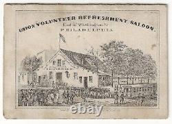 Union Volunteer Refreshment Saloon 1862 Trade Card Folder Civil War Philadelphia