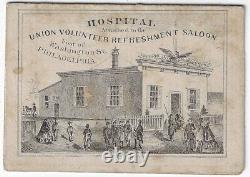 Union Volunteer Refreshment Saloon 1862 Trade Card Folder Civil War Philadelphia