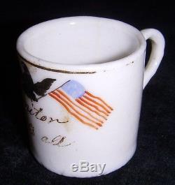 Unique Hand-Painted Civil War US Navy Ironclad USS Monitor Miniature Mug