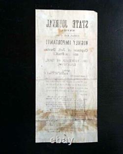 Unique JEFFERSON DAVIS CAPTURED Confederate President 1865 Miniature BROADSIDE