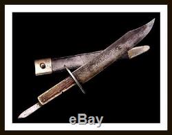 Unusual 19th C. American Civil War Bowie Knife with Folding Blade in the Grip