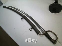 Us CIVIL War Artillery Sword With Scabbard Marked 65 Confederate #q41