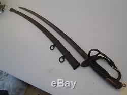Us CIVIL War Cavalry Sword With Scabbard Blade Marked Ames Dated 1865 #p57