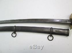 Us CIVIL War Cavalry Sword With Scabbard Dated 1865 Ames Makers Mark Clean #w34