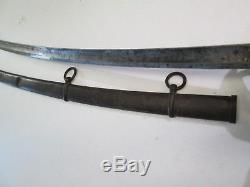 Us CIVIL War Cavalry Sword With Scabbard Maker Mark Ames Dated 1860 #t99