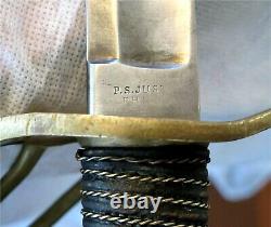 Us CIVIL War Heavy Cavalry Sword Sabre M 1840 P. S. Justice