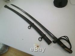Us CIVIL War Heavy Cavalry Sword With Scabbard C&j Makers Mark #w46