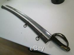 Us CIVIL War Model 1840 Heavy Cavalry Wristbreake Sword W Scabbard Confederate