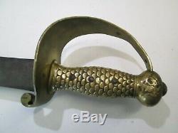 Us CIVIL War Short Navy Cutlass Sword With No Scabbard Dated 1843 Ames Makers