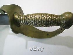 Us CIVIL War Short Navy Cutlass Sword With No Scabbard Dated 1843 Ames Makers