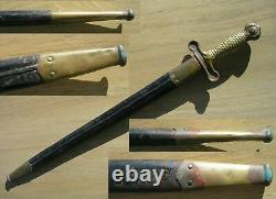 Usn 1870 Navy Short Boarding Sword Ggs Initals With Scabbard Us Post CIVIL War