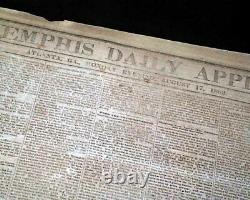 VERY Rare CONFEDERATE Memphis Civil War 1863 Newspaper with Publisher on the Run