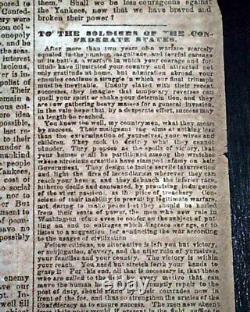 VERY Rare CONFEDERATE Memphis Civil War 1863 Newspaper with Publisher on the Run