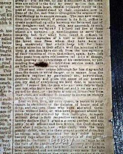 VERY Rare CONFEDERATE Memphis Civil War 1863 Newspaper with Publisher on the Run