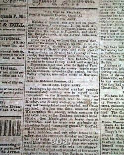 VERY Rare CONFEDERATE Memphis Civil War 1863 Newspaper with Publisher on the Run