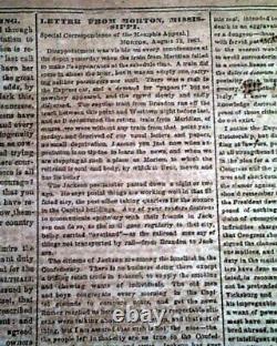 VERY Rare CONFEDERATE Memphis Civil War 1863 Newspaper with Publisher on the Run