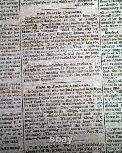 VERY Rare CONFEDERATE Memphis Civil War 1863 Newspaper with Publisher on the Run