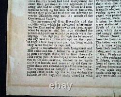 VERY Rare CONFEDERATE Richmond Va BATTLE OF GETTYSBURG 1863 Civil War BROADSIDE