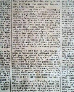 VERY Rare CONFEDERATE Richmond Va BATTLE OF GETTYSBURG 1863 Civil War BROADSIDE