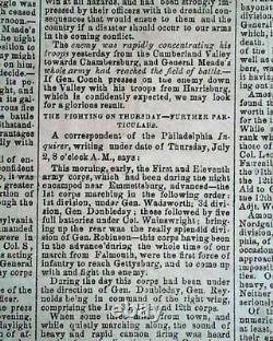 VERY Rare CONFEDERATE Richmond Va BATTLE OF GETTYSBURG 1863 Civil War BROADSIDE