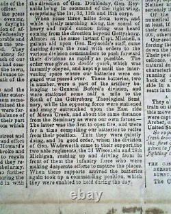 VERY Rare CONFEDERATE Richmond Va BATTLE OF GETTYSBURG 1863 Civil War BROADSIDE