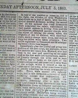 VERY Rare CONFEDERATE Richmond Va BATTLE OF GETTYSBURG 1863 Civil War BROADSIDE