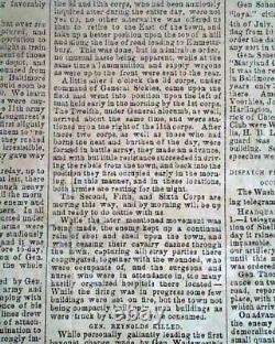 VERY Rare CONFEDERATE Richmond Va BATTLE OF GETTYSBURG 1863 Civil War BROADSIDE