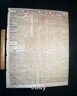 VERY Rare Confederate Memphis Civil War 1863 Newspaper with Publisher on the Run