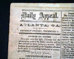 VERY Rare Confederate Memphis Civil War 1863 Newspaper with Publisher on the Run
